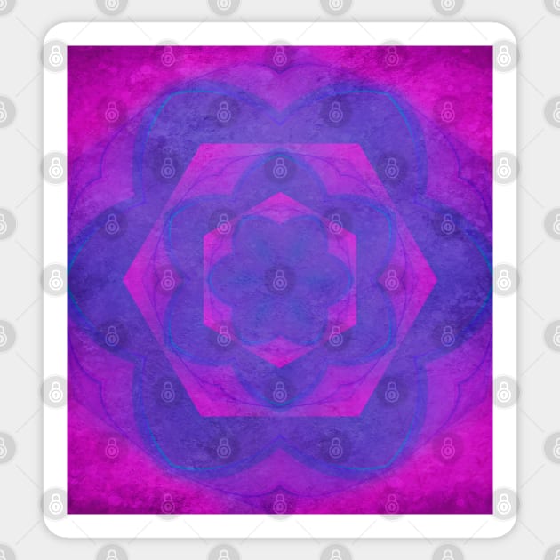 Hot pink and purple kaleidoscope with texture Sticker by hereswendy